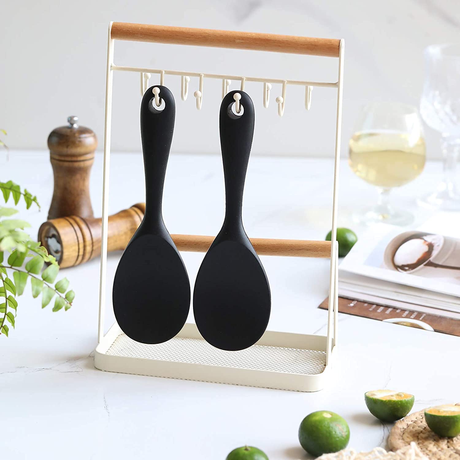 Ramkuwar Silicone Rice Spoon Non Stick Rice Scooper Heat Resistant Kitchen Gadge Rice Spoon Paddle Cooking Utensil Rice Spatula